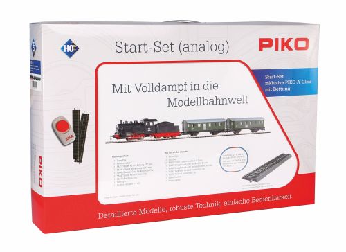 Piko 57112 Start-Set mit Bettung Personenzug Dampflok mit Tender